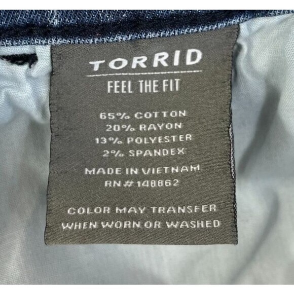 Torrid Pull On Jeans Women's Size 3X 3T Straight Blue Elastic Waist Drawstring - Picture 11 of 11